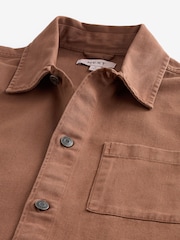 Brown Twill Single Pocket Shacket Overshirt - Image 7 of 8