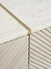 Light Grey Valencia Marble and Mango Wood 6 Drawer Wide Chest - Image 11 of 14