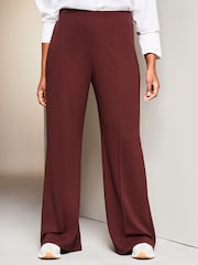 Lipsy Berry Red Curve High Waist Wide Leg Tailored Trousers - Image 1 of 4