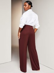 Lipsy Berry Red Curve High Waist Wide Leg Tailored Trousers - Image 2 of 4