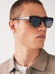 Tortoiseshell Brown Flatbrow Polarised Sunglasses - Image 1 of 6
