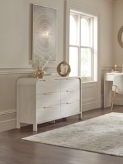 Light Natural Mia Oak Effect 6 Drawer Wide Chest of Drawers - Image 1 of 11