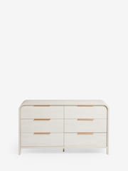 Light Natural Mia Oak Effect 6 Drawer Wide Chest of Drawers - Image 7 of 11