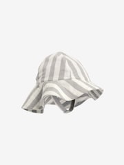 Grey Wide Brim Stripe Baby Hat - Image 1 of 2
