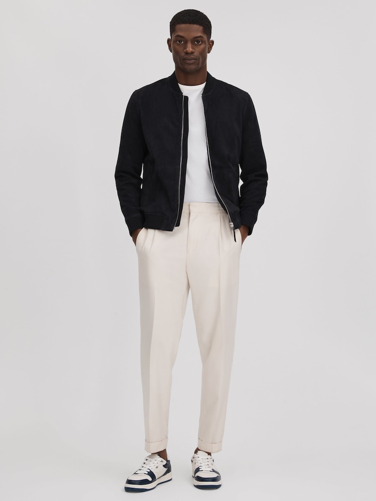 Reiss Navy/White Astor Leather Lace-Up Trainers - Image 2 of 5