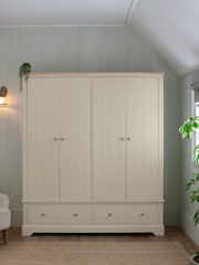 Stone Hampton Painted Oak 4 door, 2 drawers Wardrobe - Image 1 of 6