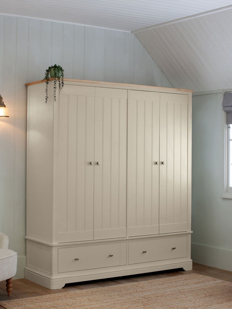 Stone Hampton Painted Oak 4 door, 2 drawers Wardrobe - Image 2 of 6