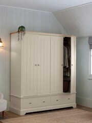 Stone Hampton Painted Oak 4 door, 2 drawers Wardrobe - Image 4 of 6