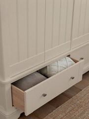 Stone Hampton Painted Oak 4 door, 2 drawers Wardrobe - Image 5 of 6