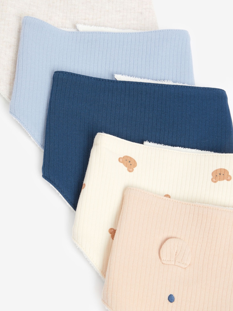 Mornarica modra/rumenorjava; poltna rjava Bear - dojenček 100% bombažni BIBS 5 komplet - Slika 7 iz 7 Mornarica modra/rumenorjava; poltna rjava Bear - dojenček 100% bombažni BIBS 5 komplet - Slika 7 iz 7