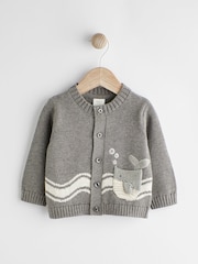 Grey Whale Baby 100% Cotton Cardigan (0mths-2yrs) - Image 1 of 10