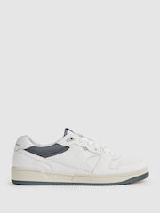 Reiss White Astor Leather Lace-Up Trainers - Image 1 of 5