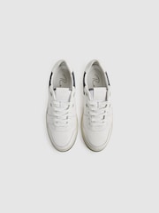 Reiss White Astor Leather Lace-Up Trainers - Image 3 of 5