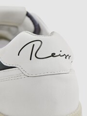 Reiss White Astor Leather Lace-Up Trainers - Image 5 of 5
