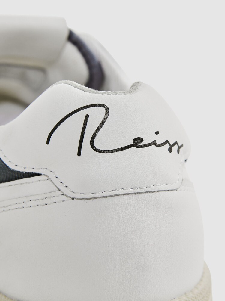 Reiss White Astor Leather Lace-Up Trainers - Image 5 of 5
