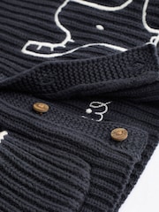 Navy Elephant Embroidered Baby 100% Cotton Knitted Cardigan (0mths-2yrs) - Image 6 of 8