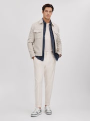 Reiss White/Blue Astor Leather Lace-Up Trainers - Image 2 of 5