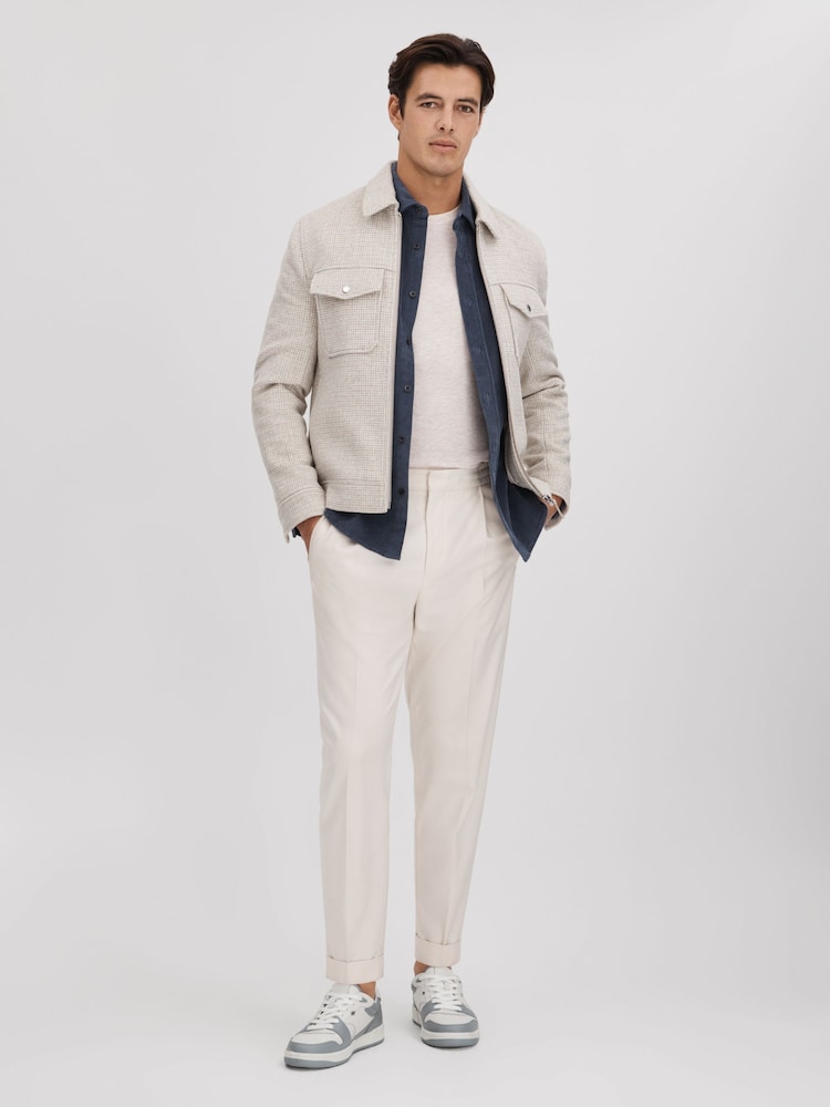 Reiss White/Blue Astor Leather Lace-Up Trainers - Image 2 of 5