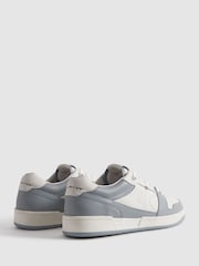Reiss White/Blue Astor Leather Lace-Up Trainers - Image 4 of 5