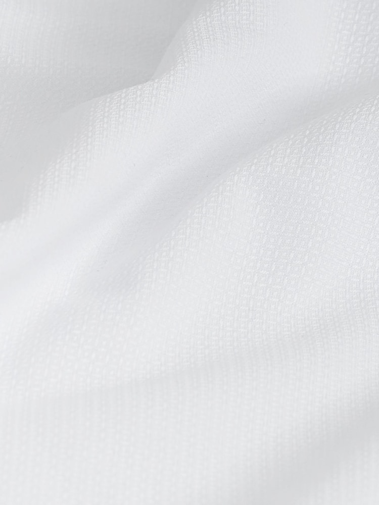 White Regular Fit Trimmed Easy Care Long Sleeve Double Cuff Shirt - Image 8 of 8
