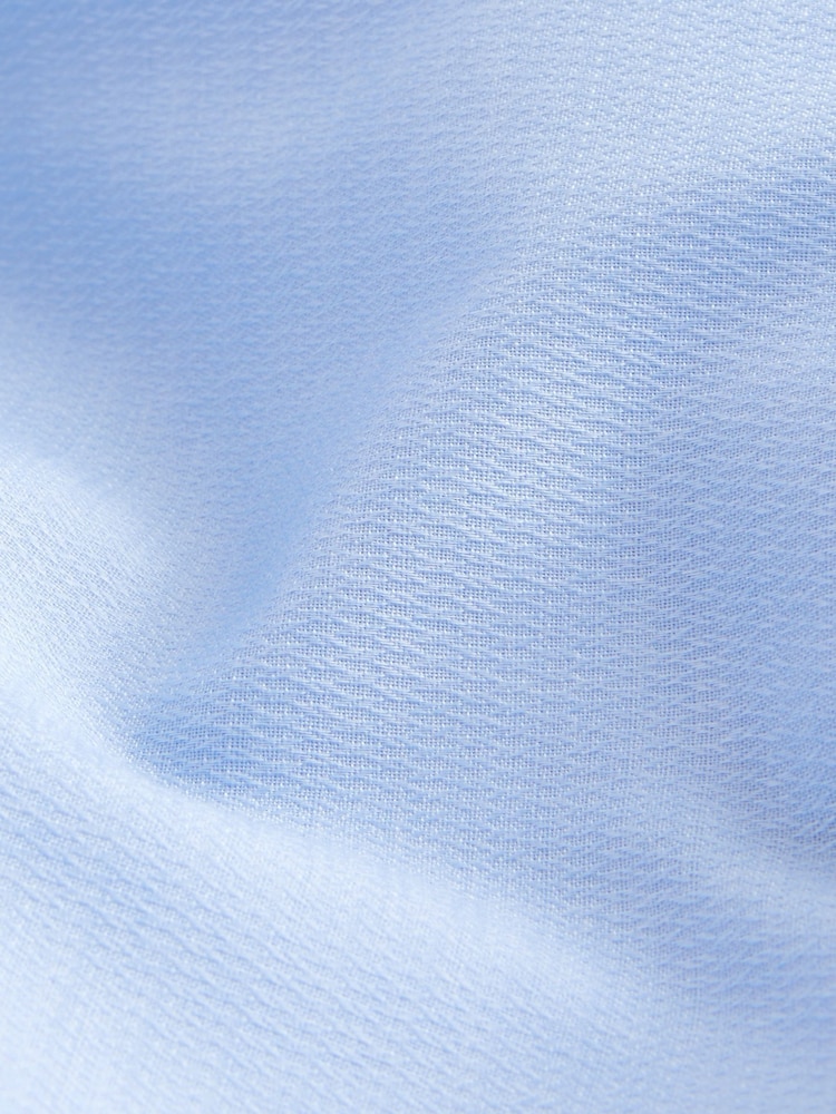 Bleu - Ajustement régulier - Chemise élégante texturée facile d’entretien à poignets simples - Image 9 of 10