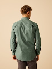 Green Regular Fit Trimmed Easy Care Single Cuff Oxford Shirt - Image 5 of 10