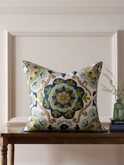 Nina Campbell Fergana Floral Embroidered Feather Filled Cushion - Изображение 1 из 5