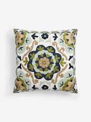 Nina Campbell Fergana Floral Embroidered Feather Filled Cushion - Изображение 2 из 5