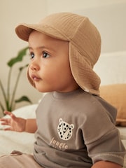 Tan Brown Crinkle Baby Legionaire Hat - Image 2 of 4