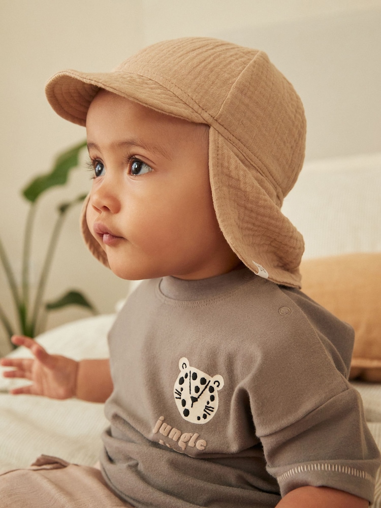 Tan Brown Crinkle Baby Legionaire Hat - Image 2 of 4