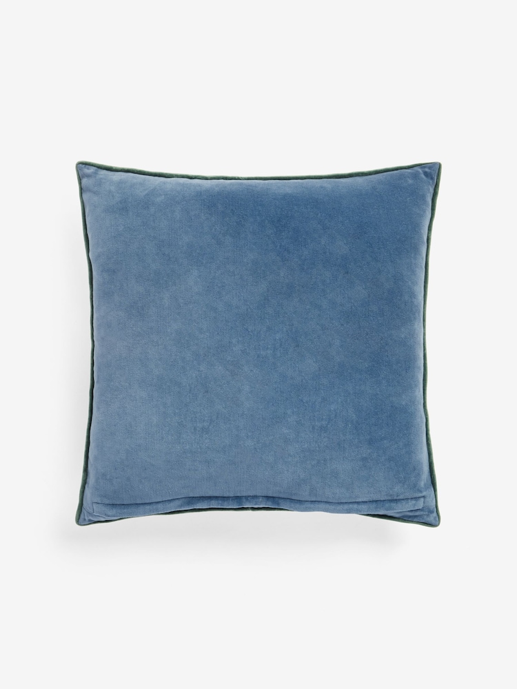 Nina Campbell Jardin Floral Velvet Embroidered Feather Filled Cushion - Image 6 of 7