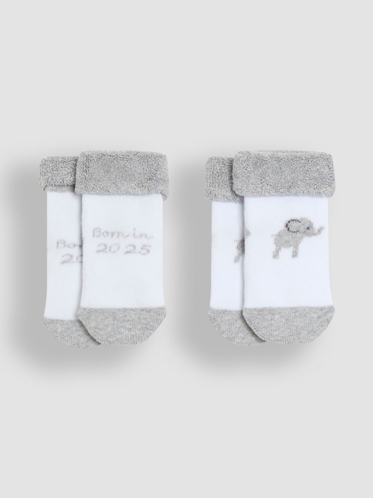 Jojo Maman Bébé 2er Pack Born In 2025 Babysocken - Bild 1 von 5