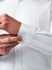 White Slim Fit Easy Care Oxford Shirt - Image 5 of 8