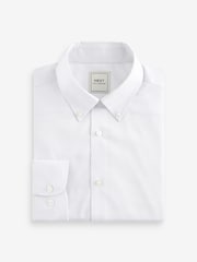White Slim Fit Easy Care Oxford Shirt - Image 6 of 8