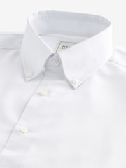 White Slim Fit Easy Care Oxford Shirt - Image 7 of 8
