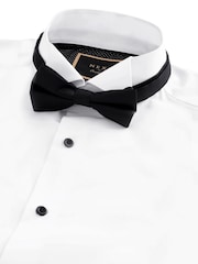 White/Black Slim Fit Single Cuff Shirt And Bow Tie Pack - Image 1 of 6