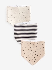 Black/White 100% Cotton Dribble Baby Bibs 3 Pack - Image 1 of 4