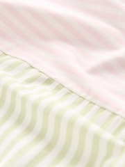 Pink/Green Stripe Jersey Poplin Mix Short Sleeve Shirt - Image 6 of 6