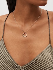 Gold Tone Open Teardrop Necklace - Image 2 of 4