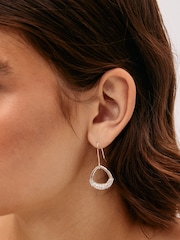 Gold Tone Open Teardrop Earrings - Image 1 of 3