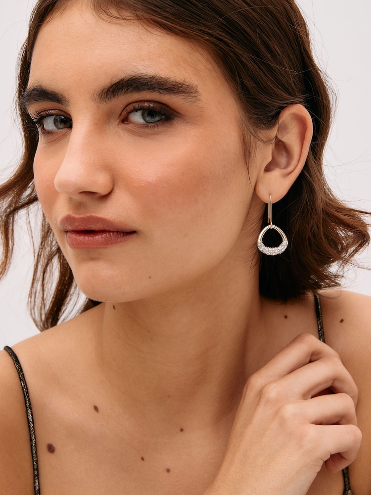 Gold Tone Open Teardrop Earrings - Image 2 of 3