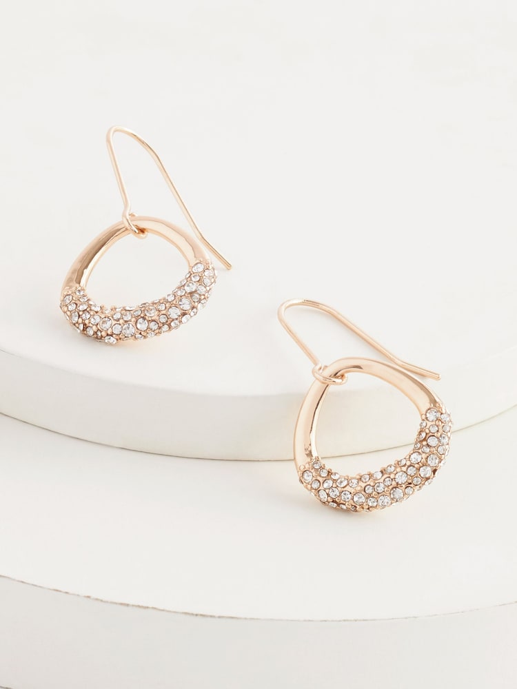 Gold Tone Open Teardrop Earrings - Image 3 of 3
