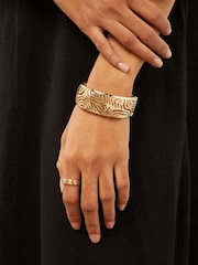 Gold Tone Filigree Bangle Bracelet - Image 1 of 3