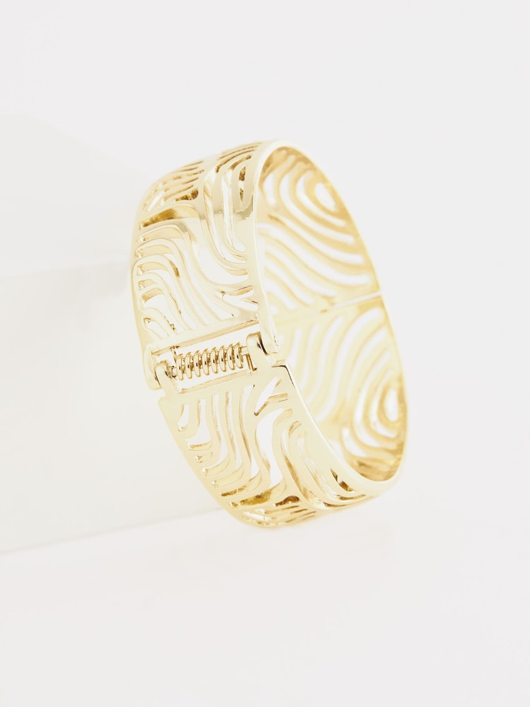 Gold Tone Filigree Bangle Bracelet - Image 3 of 3