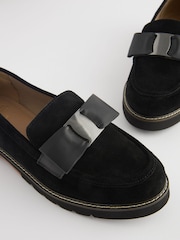 Black Forever Comfort® Leather Chunky Bow Loafers - Image 5 of 7