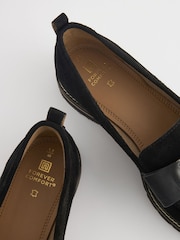 Black Forever Comfort® Leather Chunky Bow Loafers - Image 6 of 7