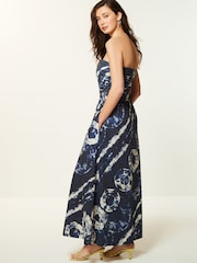 Marineblau - Trägerloses Midi-Sommerkleid aus 100 % Baumwolle - Bild 3 von 6
