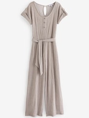 Stone Textured Utility Wide Leg Belted Jumpsuit - Image 5 of 6