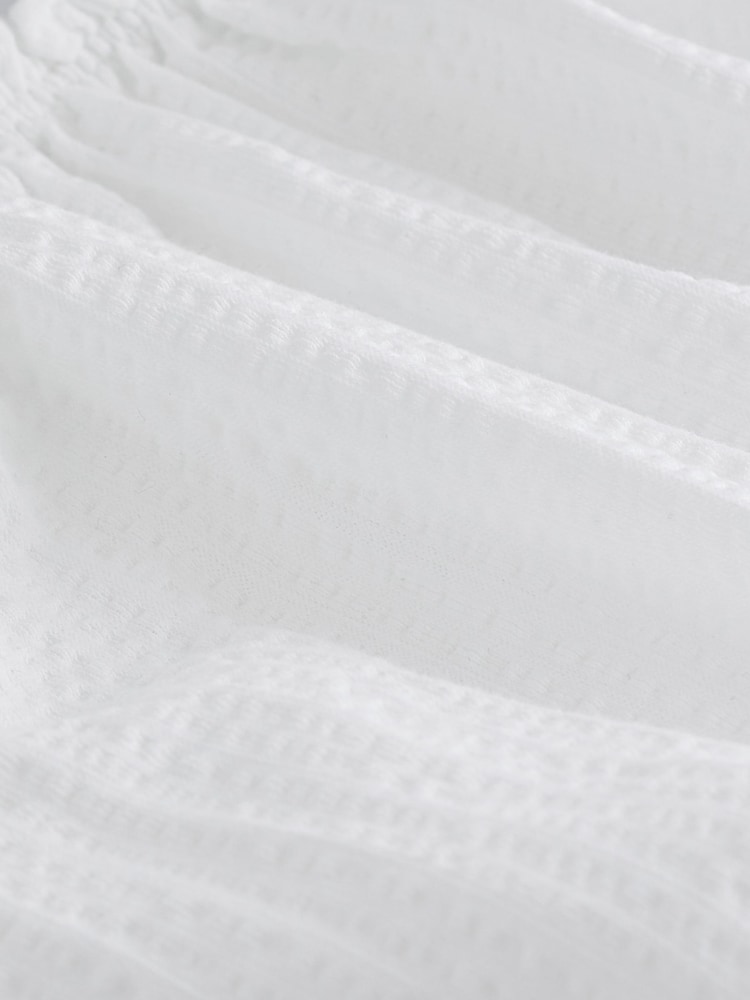 White 100% Cotton Bardot Puff Sleeve Blouse - Image 6 of 6
