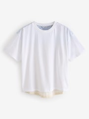 Blue/Neutral Stripe Jersey Poplin Mix Short Sleeve Shirt - Image 5 of 6